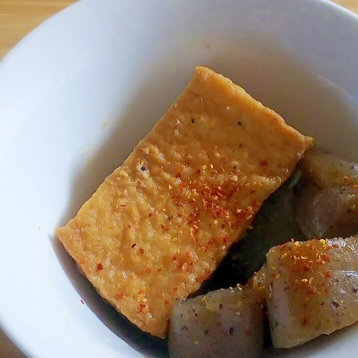 まな板包丁不要!鍋一つ♪厚揚げとこんにゃくの煮物